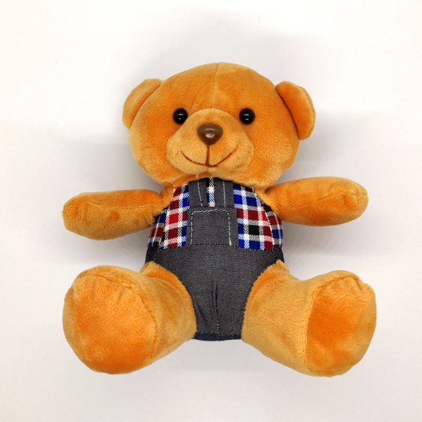 Gấu bông teddy mặc quần yếm (18Cm) GB01